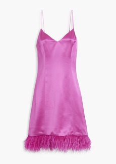Cami NYC - Roxanne feather-trimmed satin mini dress - Purple - US 2