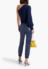 Cami NYC - Virginia one-sleeve faux pearl-embellished merino wool sweater - Blue - XXS