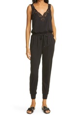 CAMI NYC Janet Lace Trim Jersey Jumpsuit in Black at Nordstrom