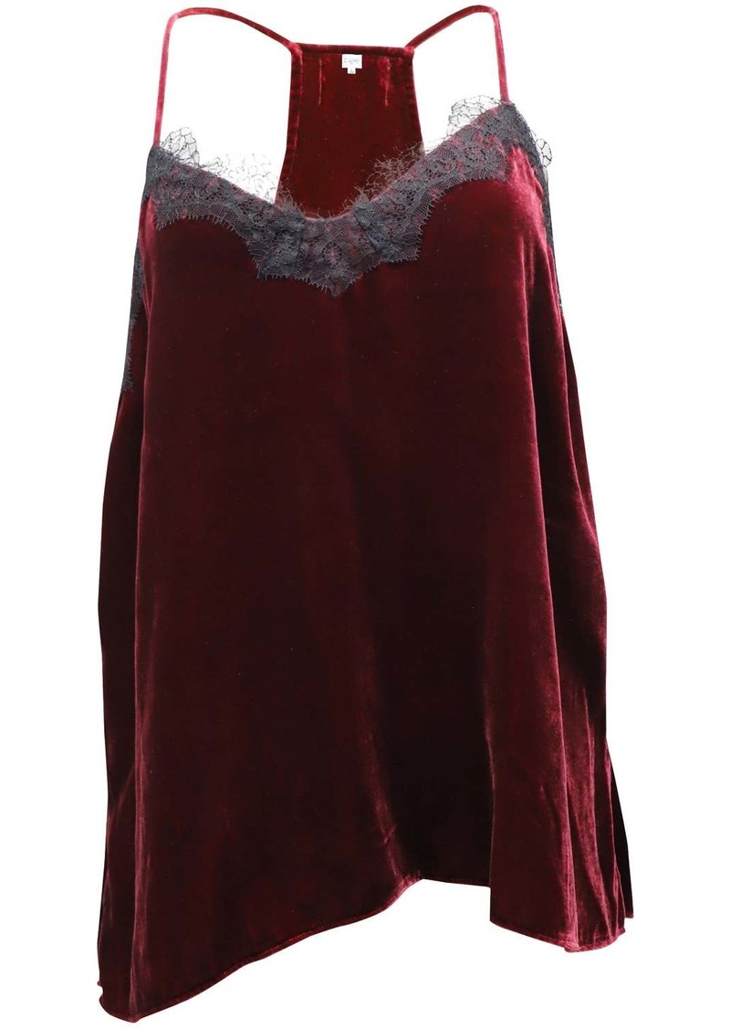 Cami NYC Lace Trim Camisole in Burgundy Velvet