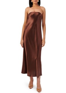 CAMI NYC Noelle Strapless Satin Dress