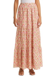 CAMI NYC Nori Floral Tiered Linen Skirt