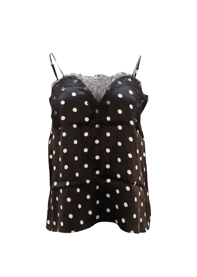 Cami NYC Polka Dot Sweetheart Camisole in Black Print Silk