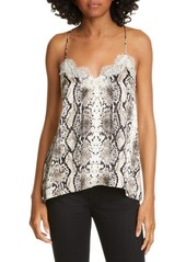 CAMI NYC The Racer Lace Trim Silk Camisole in Snake at Nordstrom