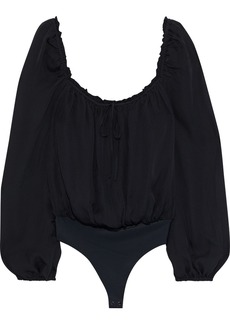 Cami NYC - The Dolly ruffle-trimmed silk thong bodysuit - Black - S