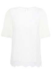 Cami Nyc Woman The Ophelia Ruffle-trimmed Chantilly Lace Top White