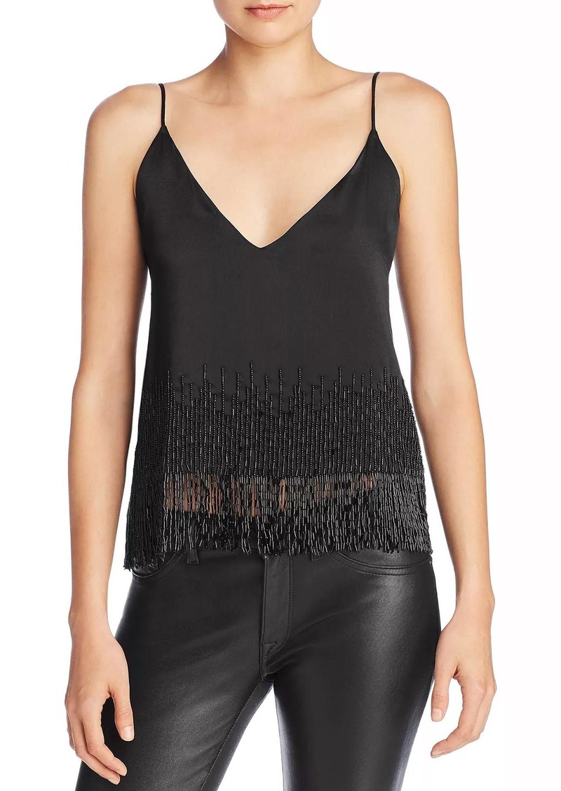 Cami NYC Dale Beaded Fringe Camisole Top In Black