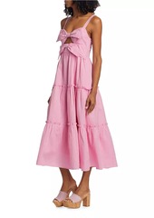 Cami NYC Kaylyn Linen-Blend Bow Midi-Dress