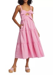 Cami NYC Kaylyn Linen-Blend Bow Midi-Dress
