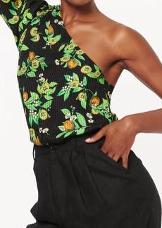 Cami NYC Lenore One Shoulder Top in Kiwi Floral