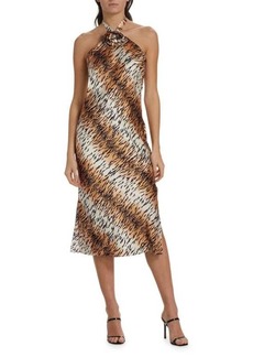 Cami NYC Lenzy Tiger Print Silk Midi Dress
