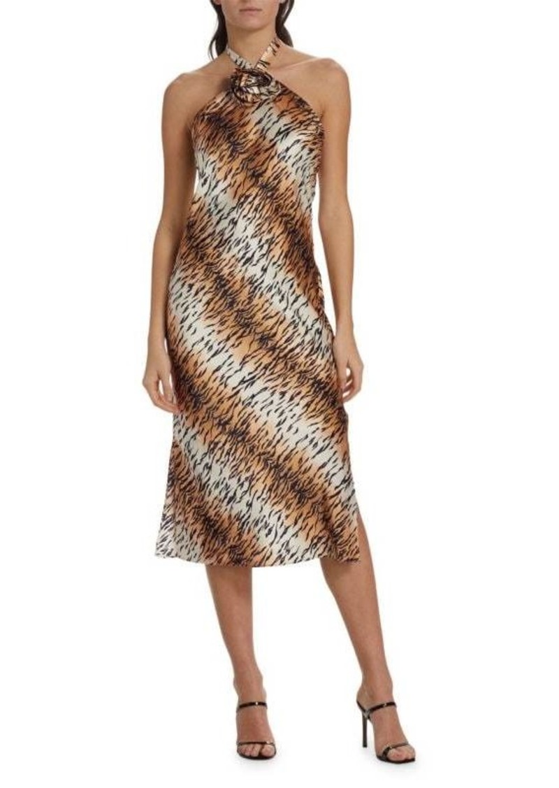 Cami NYC Lenzy Tiger Print Silk Midi Dress