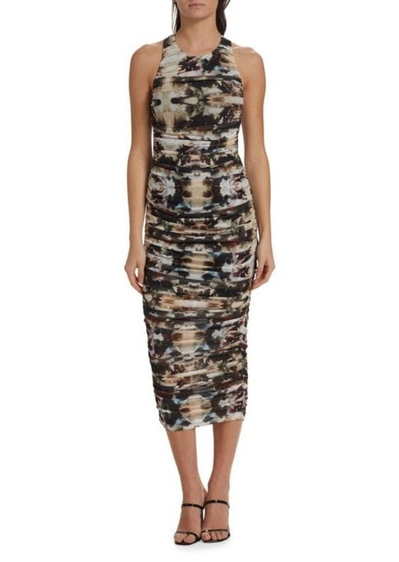 Cami NYC Lissi Print Ruched Midi Dress