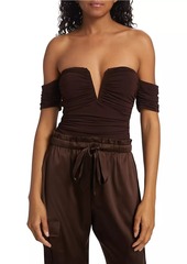 Cami NYC Louis Off-The-Shoulder Ruched Bodysuit