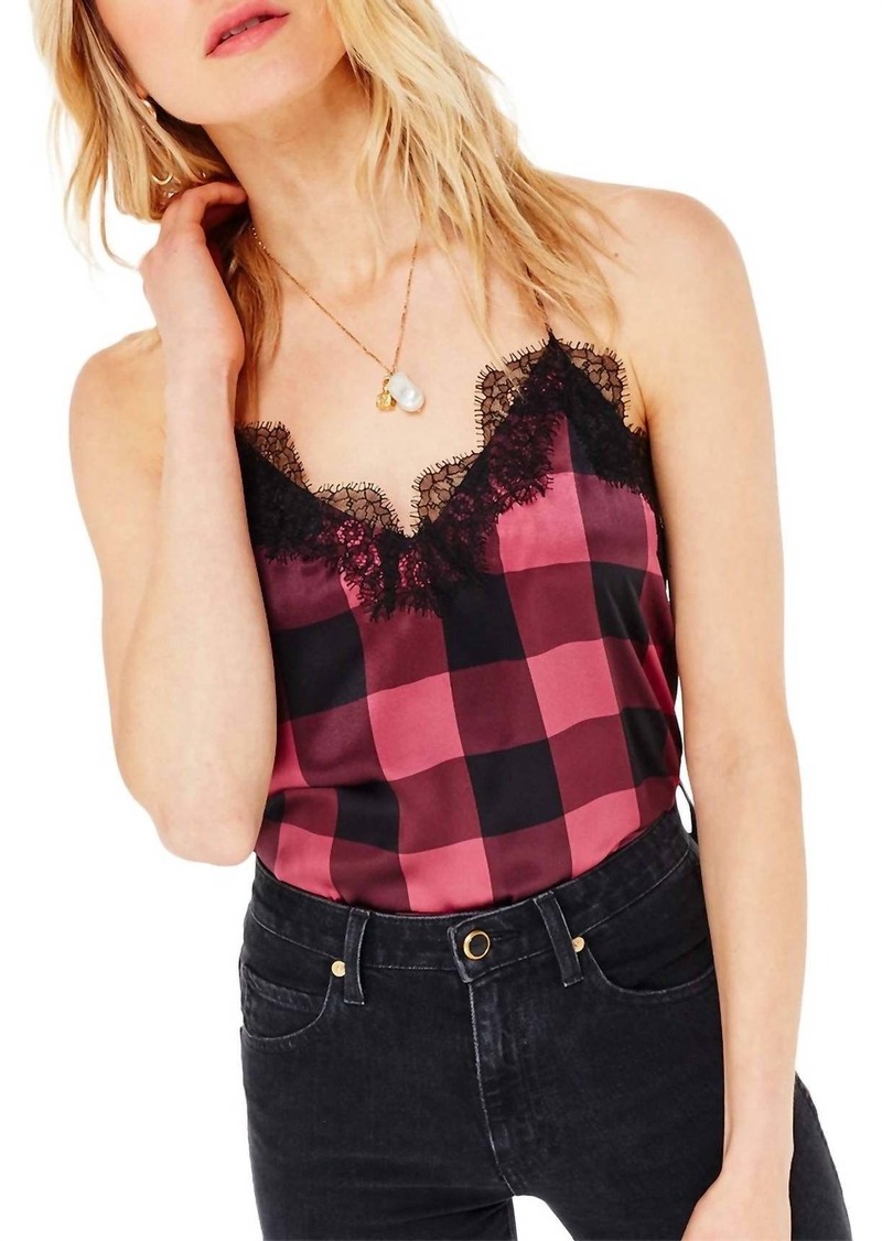Cami NYC Racer Charmeuse Cami Top In Crabapple Gingham