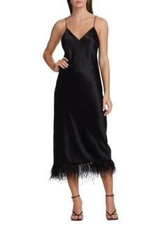 Cami NYC Raven Feather Midaxi Slip Dress