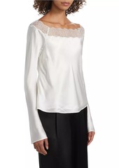 Cami NYC Safira Lace-Trim Silk Top