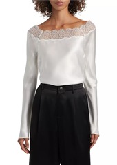 Cami NYC Safira Lace-Trim Silk Top