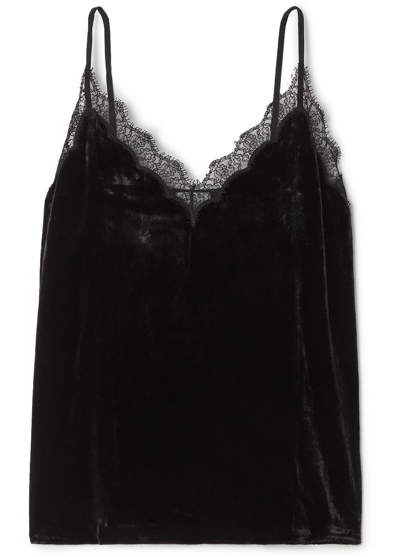 Cami NYC The Zosia Lace-trimmed Velvet Camisole | Tops