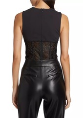 Cami NYC Yazia Semi-Sheer Lace-Trim Bodysuit