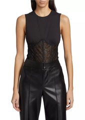 Cami NYC Yazia Semi-Sheer Lace-Trim Bodysuit