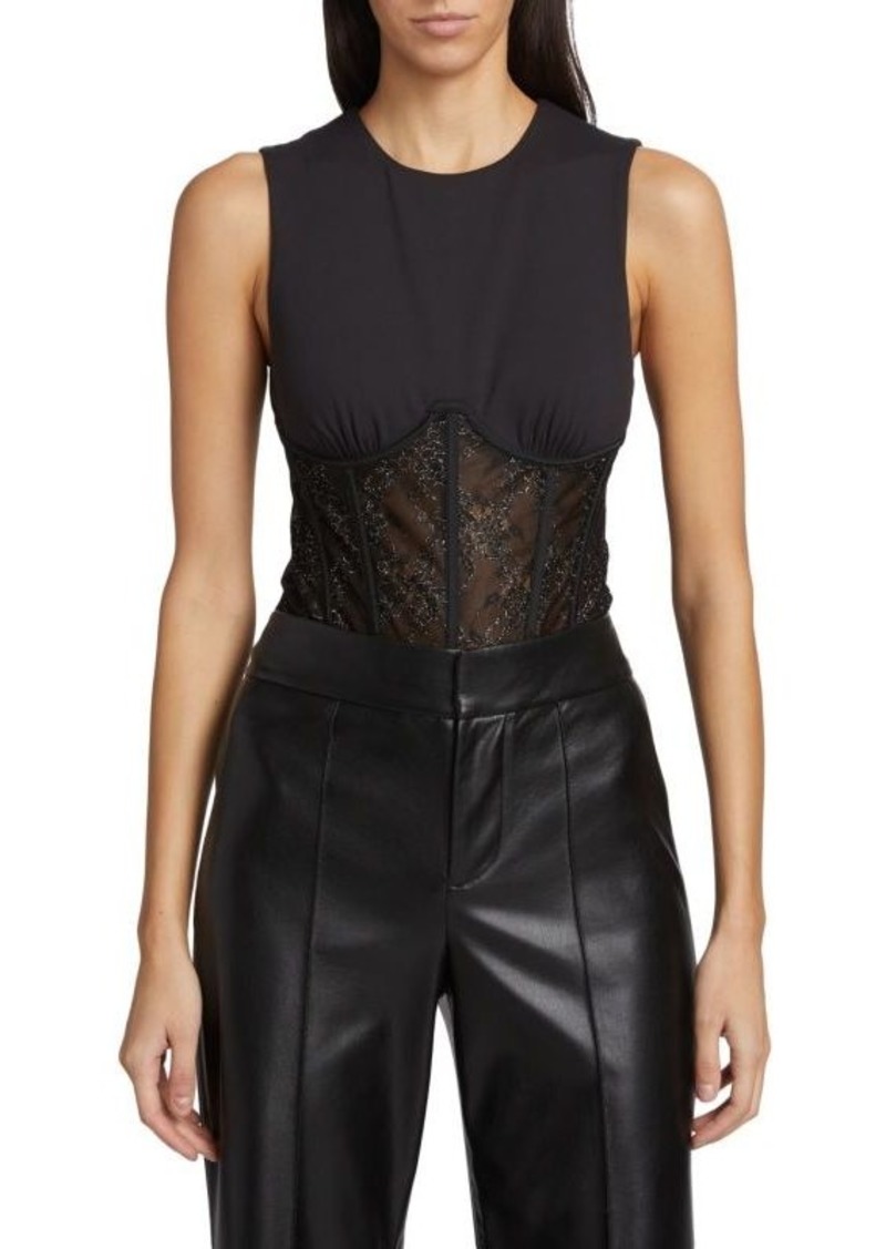 Cami NYC Yazia Semi Sheer Lace Trim Bodysuit