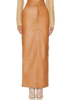 Camila Coelho Anabella Leather Maxi Skirt