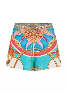 Camilla Abstract-Print Cotton Shorts