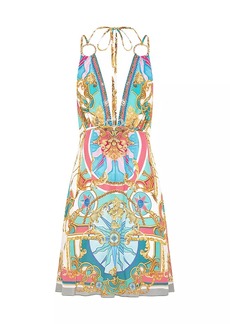 Camilla Abstract-Print Silk Sleeveless Minidress