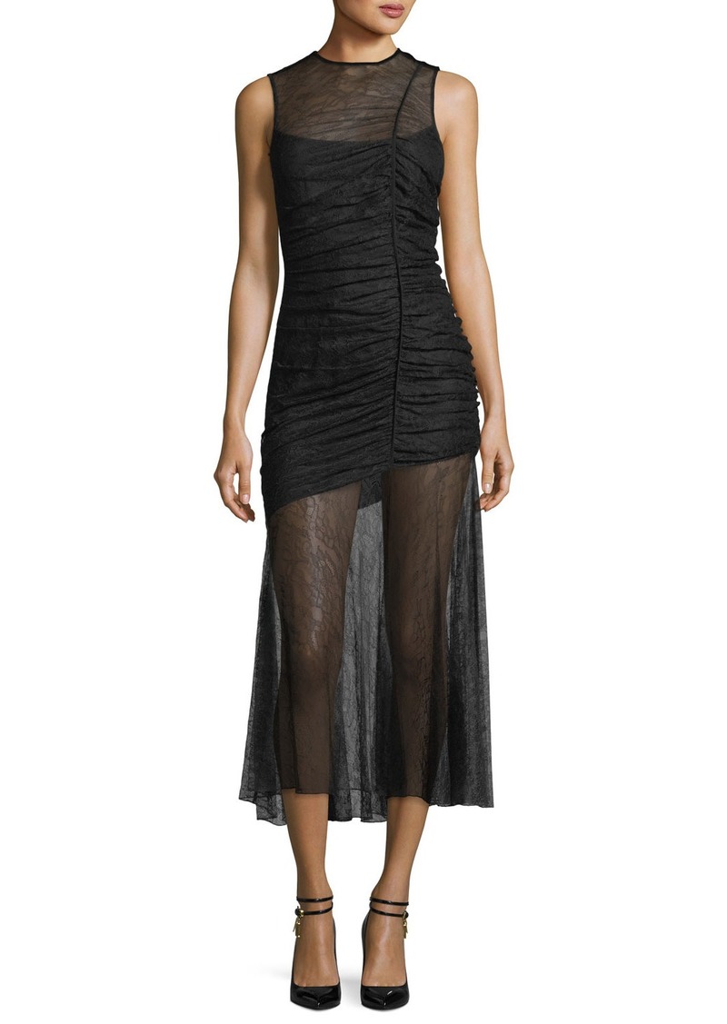 Camilla and Marc Plaza Lace Sheer Ruched Gown | Dresses
