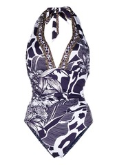 Camilla animal-print halterneck swimsuit