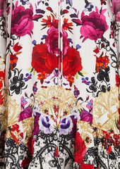 Camilla - Crystal-embellished floral-print silk crepe de chine mini dress - White - XS