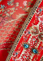 Camilla - Crystal-embellished printed silk-chiffon kaftan - Red - L