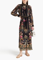 Camilla - Embellished silk crepe de chine and georgette maxi shirt dress - Black - XS