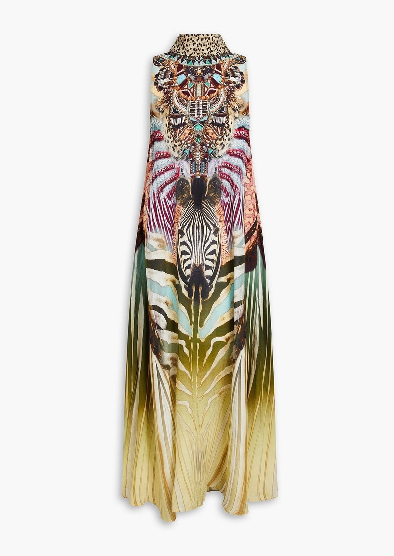Camilla - Crystal-embellished printed silk crepe de chine maxi dress - Multicolor - L