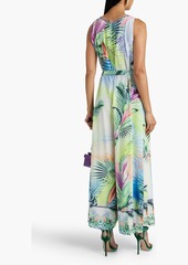 Camilla - Embellished belted silk wide-leg jumpsuit - Green - XXS