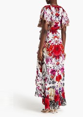 Camilla - Embellished floral-print silk crepe de chine maxi wrap dress - White - XXS
