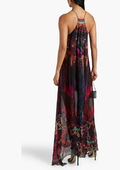 Camilla - Embellished printed silk-chiffon maxi dress - Black - L