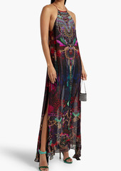 Camilla - Embellished printed silk-chiffon maxi dress - Black - L