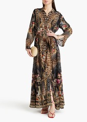 Camilla - Embellished printed silk-chiffon maxi dress - Black - S