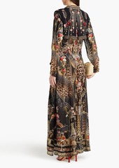 Camilla - Embellished printed silk-chiffon maxi dress - Black - S