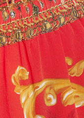 Camilla - Embellished printed silk crepe de chine wide-leg pants - Red - M