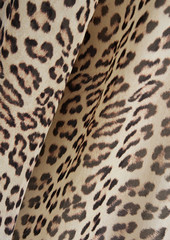 Camilla - Lace-trimmed printed silk-chiffon top - Animal print - XS