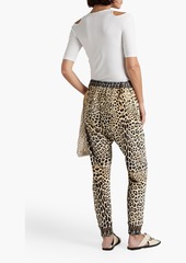 Camilla - Leopard-print French cotton-terry track pants - Animal print - L