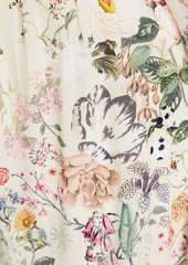 Camilla - Off-the-shoulder floral-print silk crepe de chine mini dress - White - XL