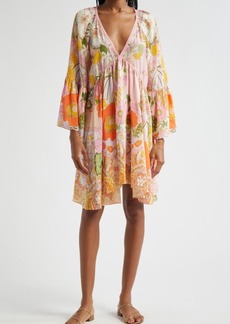 Camilla Clever Clogs Ruffle Sleeve A-Line Silk Minidress at Nordstrom