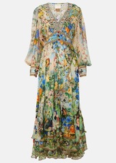 Camilla Embellished printed silk maxi dress