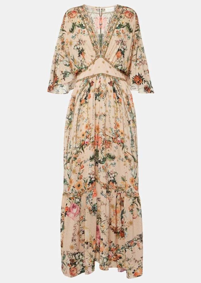 Camilla Floral embellished silk maxi dress