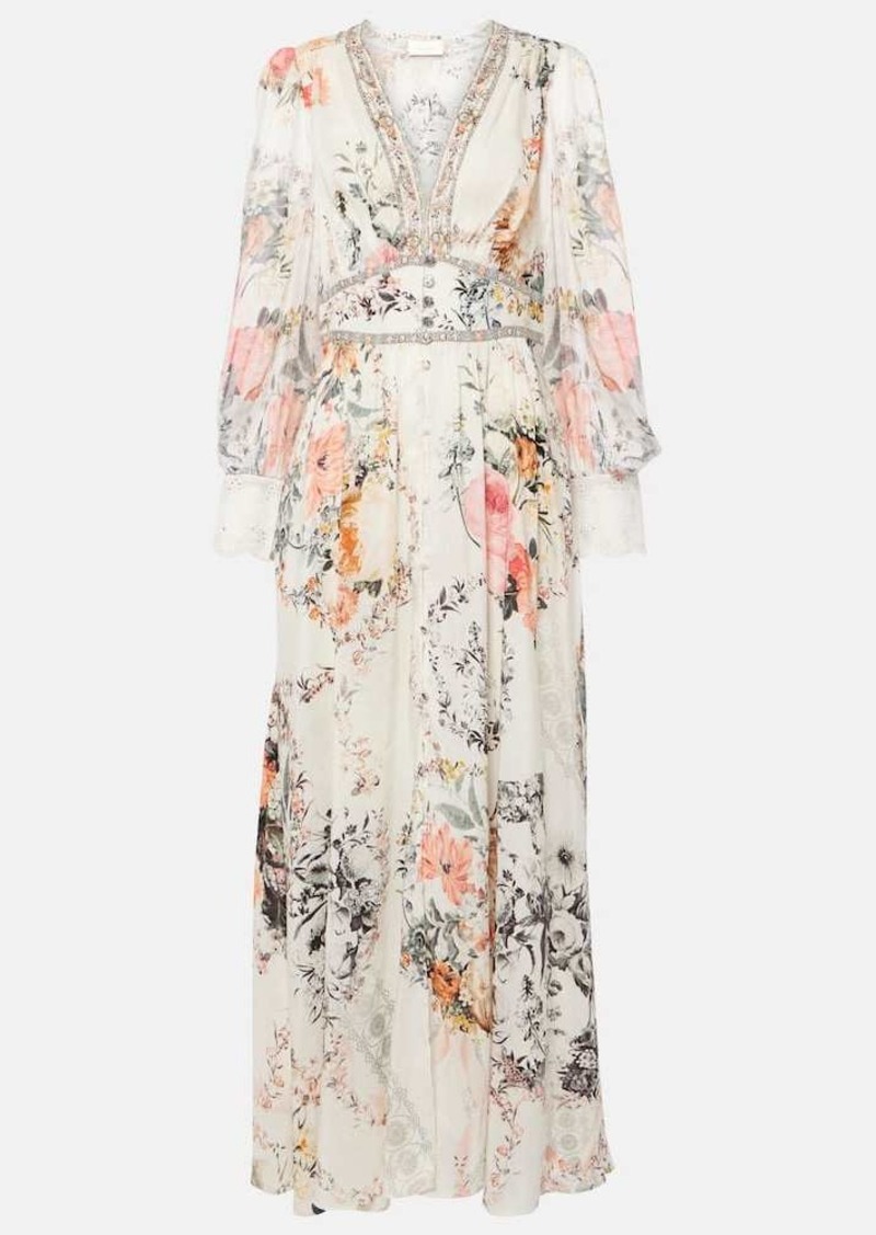 Camilla Floral linen and silk maxi dress