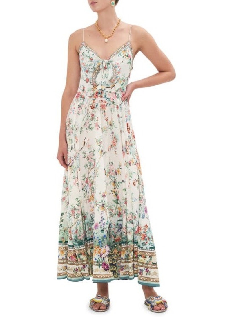 Camilla Floral Mixed Print Silk Maxi Dress